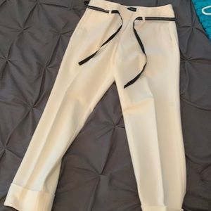 Off white ankle length dress pants